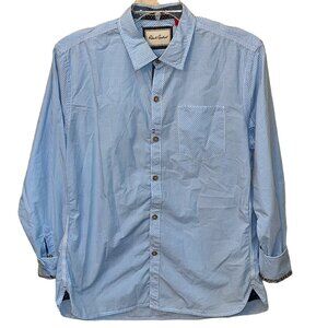 Robert Graham Tailored Fit Long Sleeve‎ Cotton Dress Shirt Flip Cuff Size Large
